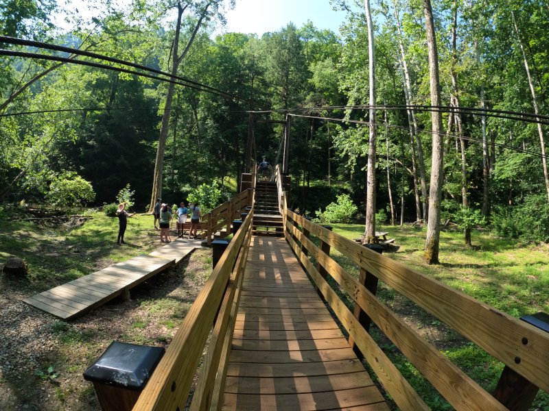 Clearfork Gorge at Mohican State Park: Trail. Hikers will pass The Swinging Bridge