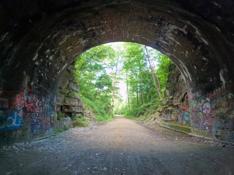 Moonville Tunnel, a ghostly portal along the Moonville Rail Trail at Zaleski, Ohio.