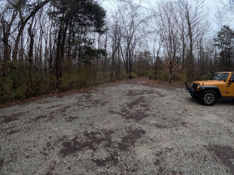 Parking and Trail leading to Ruins of old Pinkham Home and buildings.