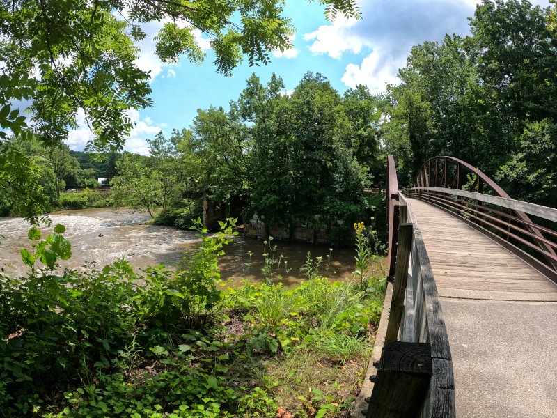 Cuyahoga River at Peninsula where a giant python was seen.