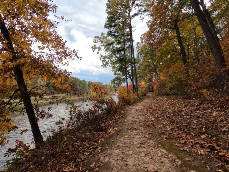 Along Lake Hope. Peninsula Trail, Lake Hope State Park near Hope Furnace