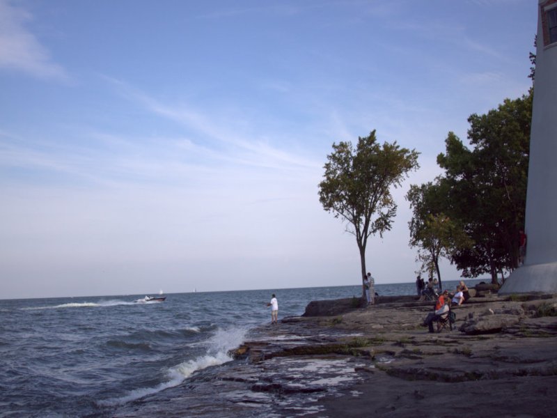 The view off Rocky Point at Marblehead Lighthouse.