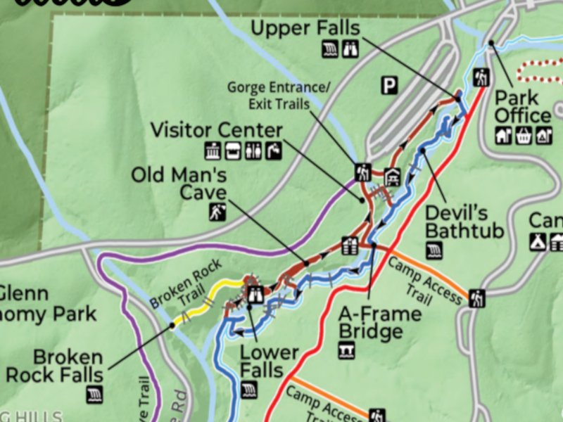 Old Man's Cave Trail Map: Hocking Hills State Park