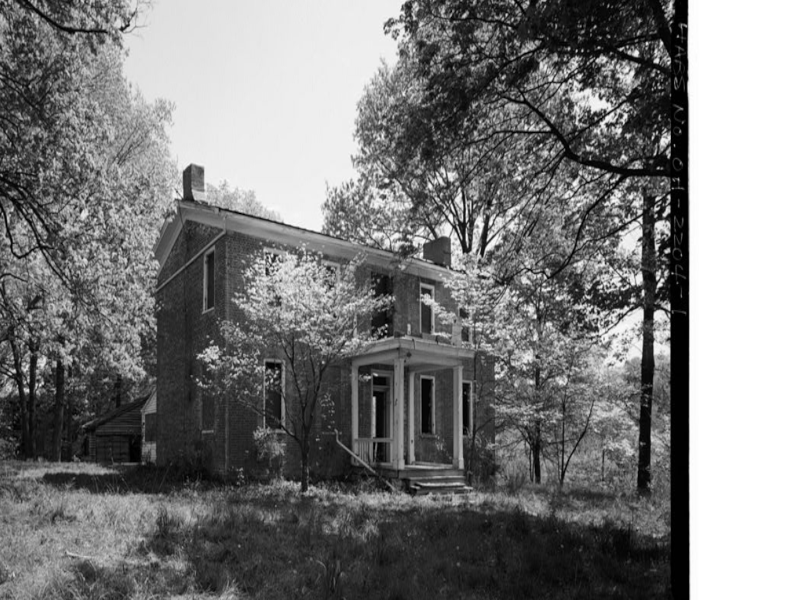 Old Pinkham Home after 1933 before demolished. Pinkham House & Farm, Ohio State Route 125, Amelia-Bantam Road, Bantam, Clermont County, OH Photos from Survey HABS OH-2204