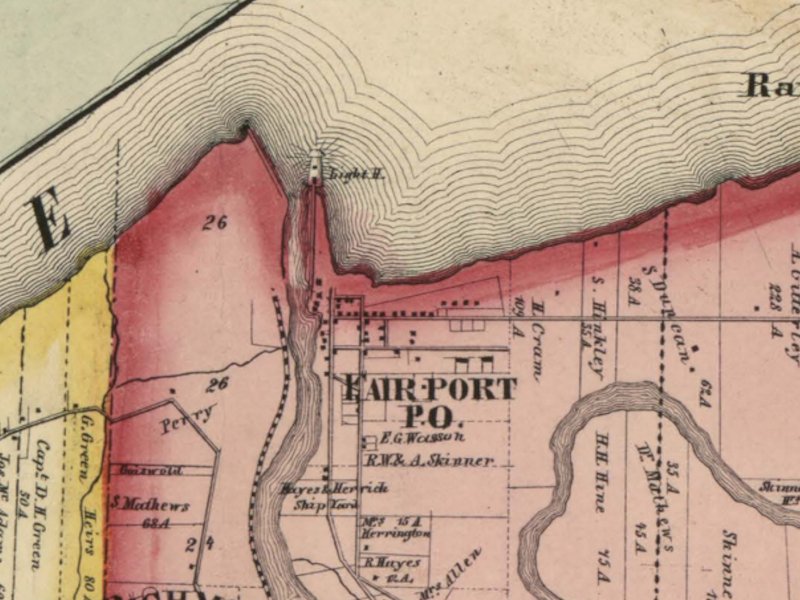 Map of Fairport Harbor and its lighthouse, 1857