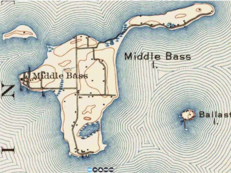 Middle Bass Island Lake Erie Map. National Geologic Map Database project