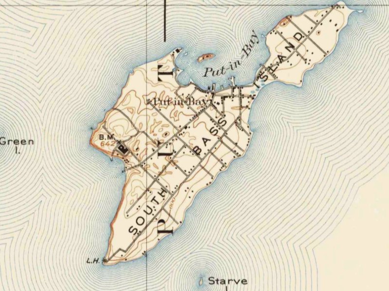 Put in Bay Map from 1903. Where a ghost ship roams.