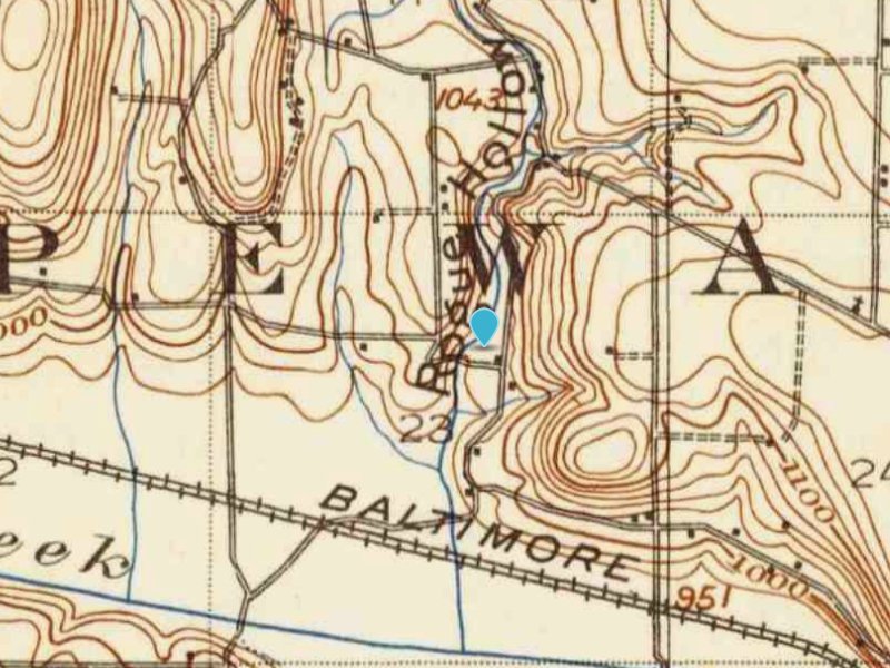 Rogues Hollow Map, Wayne County, Ohio