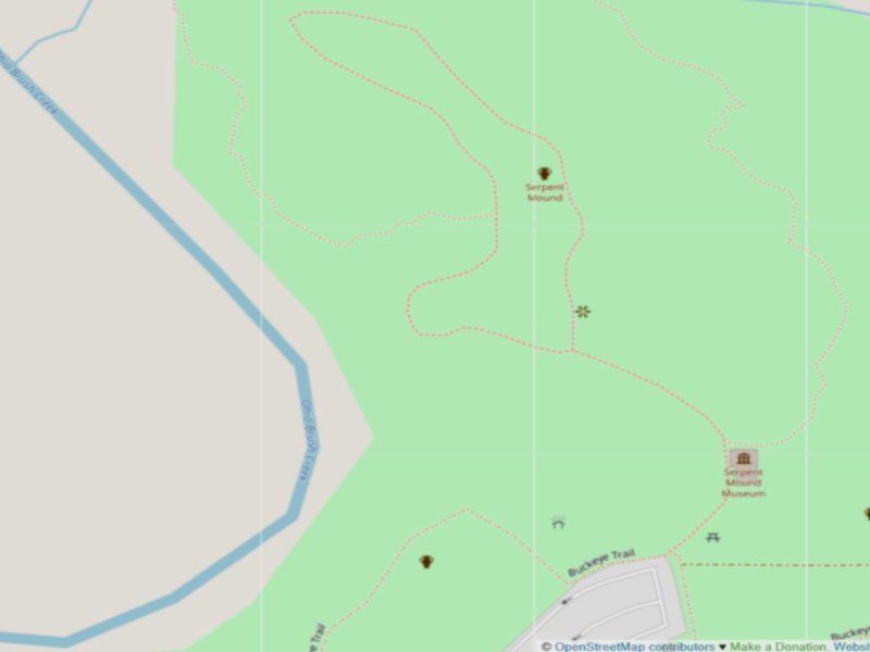 Serpent Mound Trail Map, Serpent Mound in Adams County