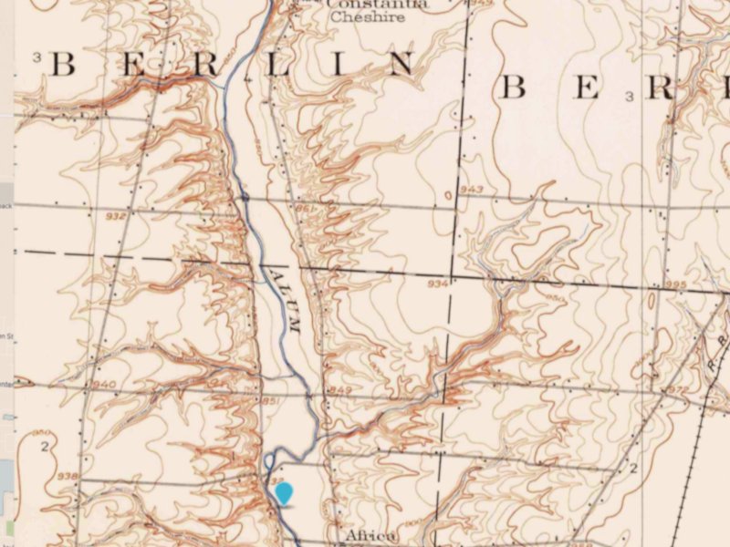 1902 Map showing Cheshire (cemeteries) at top and Africa at bottom, National Geologic Map Database project (NGMDB)