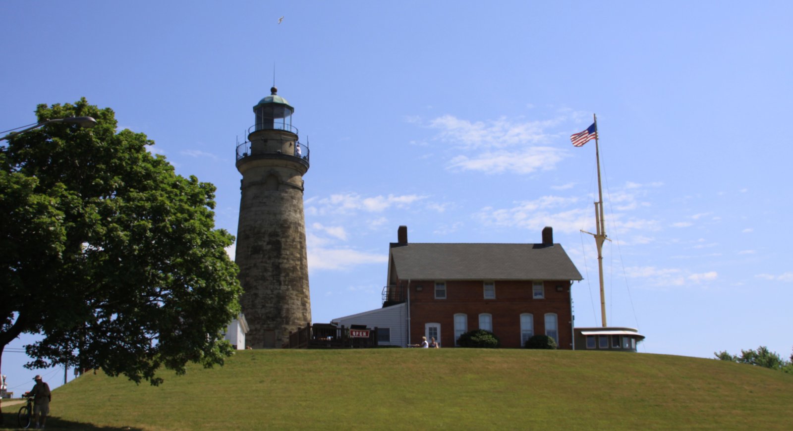 Fairport Harbor Lighthouse and Museum-Lake Erie Shoreline in Ohio.