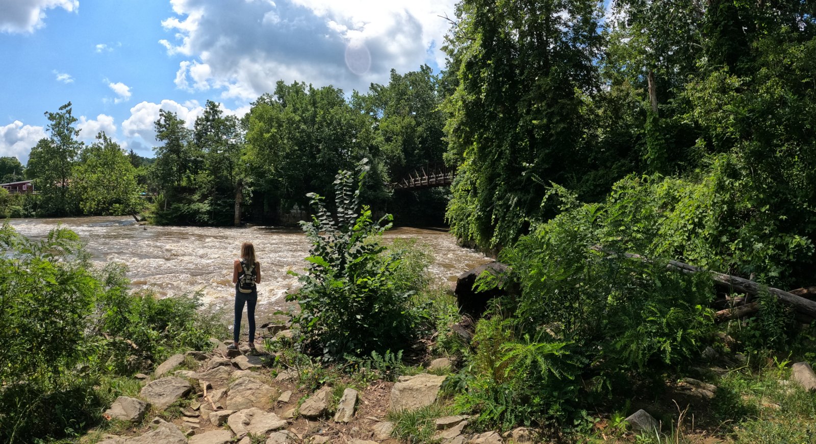 Cuyahoga River at Peninsula where a giant python was seen.